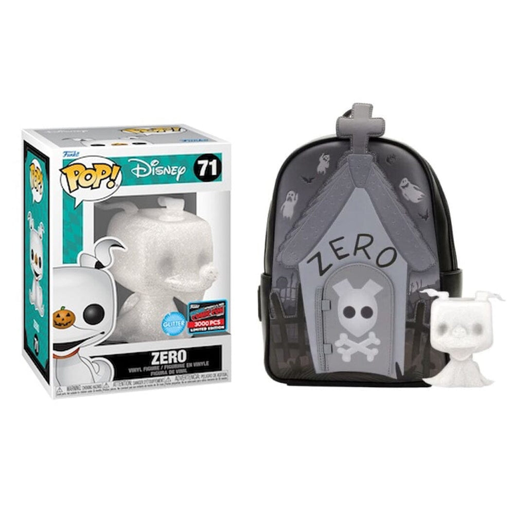Nightmare Before Christmas Zero (Glitter) & Loungefly Bag NYCC (Official Sticker 3,000 PCS) Exclusive Funko Pop! #148