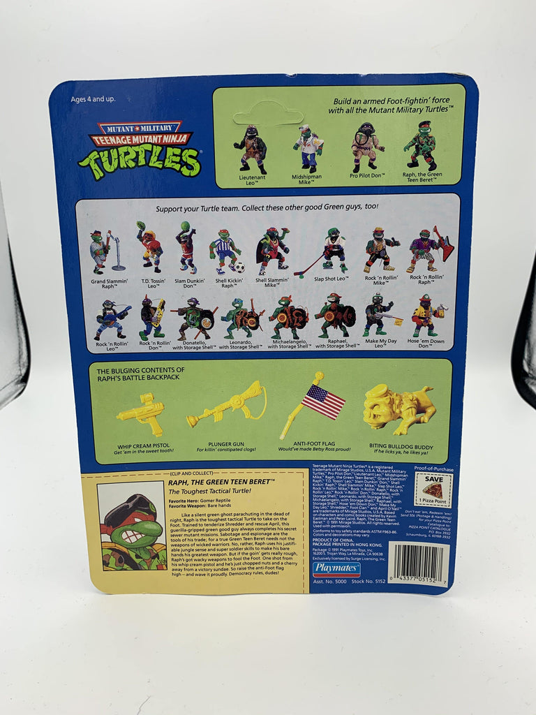 Playmates Raphael Raph the Green Teen Beret Teenage Mutant Ninja Turtles (TMNT) (Unpunched) Vintage Action Figure Action Figure Playmates 