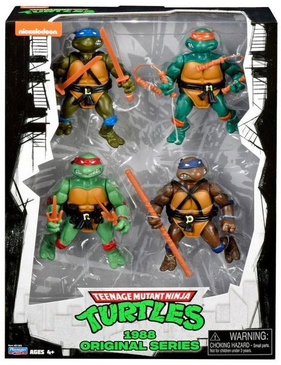 Playmates Teenage Mutant Ninja Turtles (TMNT) 1988 Original Series Action Figure 4 Pack