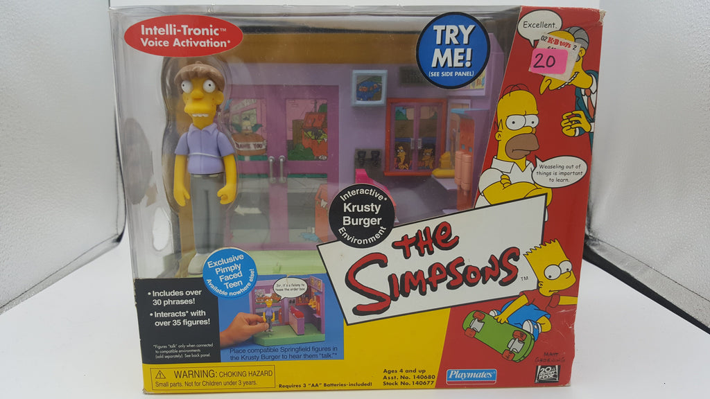Playmates The Simpsons Environments Krusty Burger with Teen Action Figure