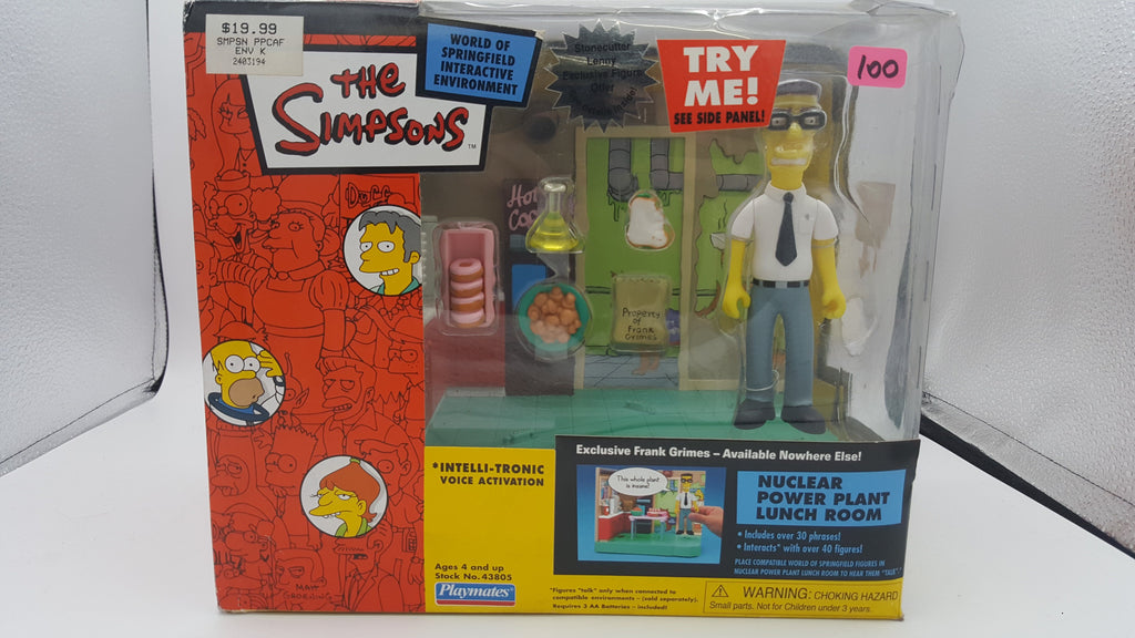 Playmates The Simpsons World of Springfield Nuclear Power Plant Lunch Room with Frank Grimes Action Figure