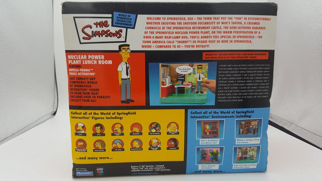 Playmates The Simpsons World of Springfield Nuclear Power Plant Lunch Room with Frank Grimes Action Figure playmates 