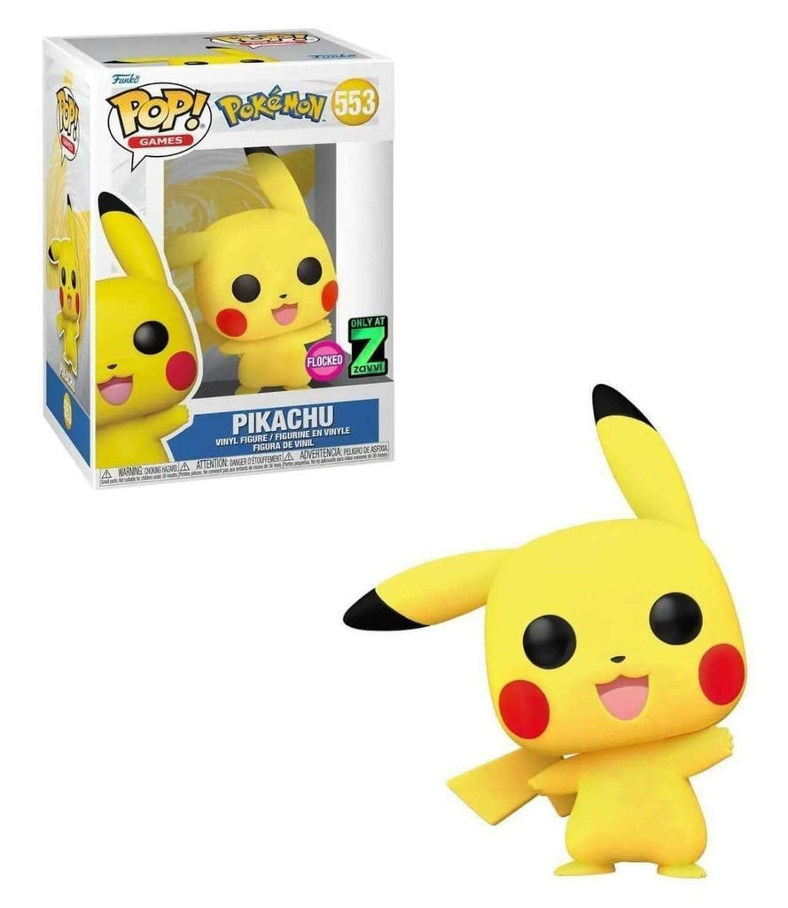 Pokemon Pikachu (Waving) Flocked Exclusive Funko Pop! #553