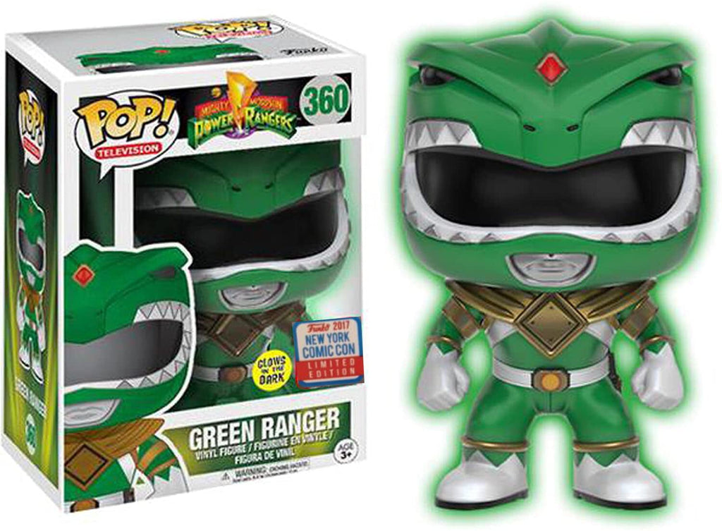 Power Rangers Green Ranger (Glow) (NYCC Official Sticker) Exclusive Funko Pop! #360