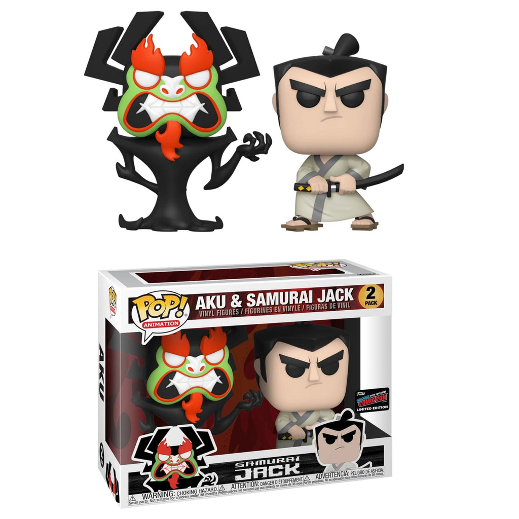 Samurai Jack Aku and Samurai Jack NYCC (Official Sticker) Exclusive 2 Pack Funko Pop!