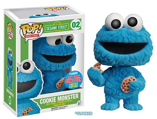 Sesame Street Cookie Monster (Flocked) NYCC Exclusive Funko Pop! #02 (Light Box Damage)