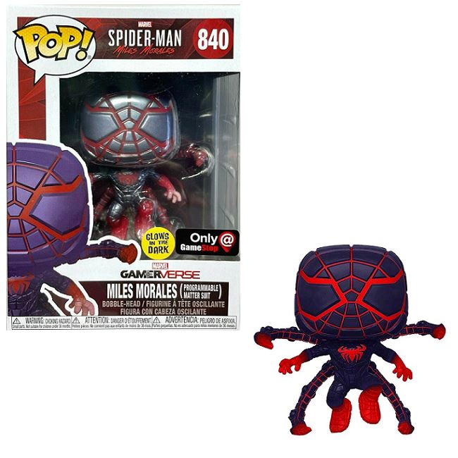Spider-Man Miles Morales (Programmable Matter Suit Action Pose) GID Exclusive Funko Pop! #840