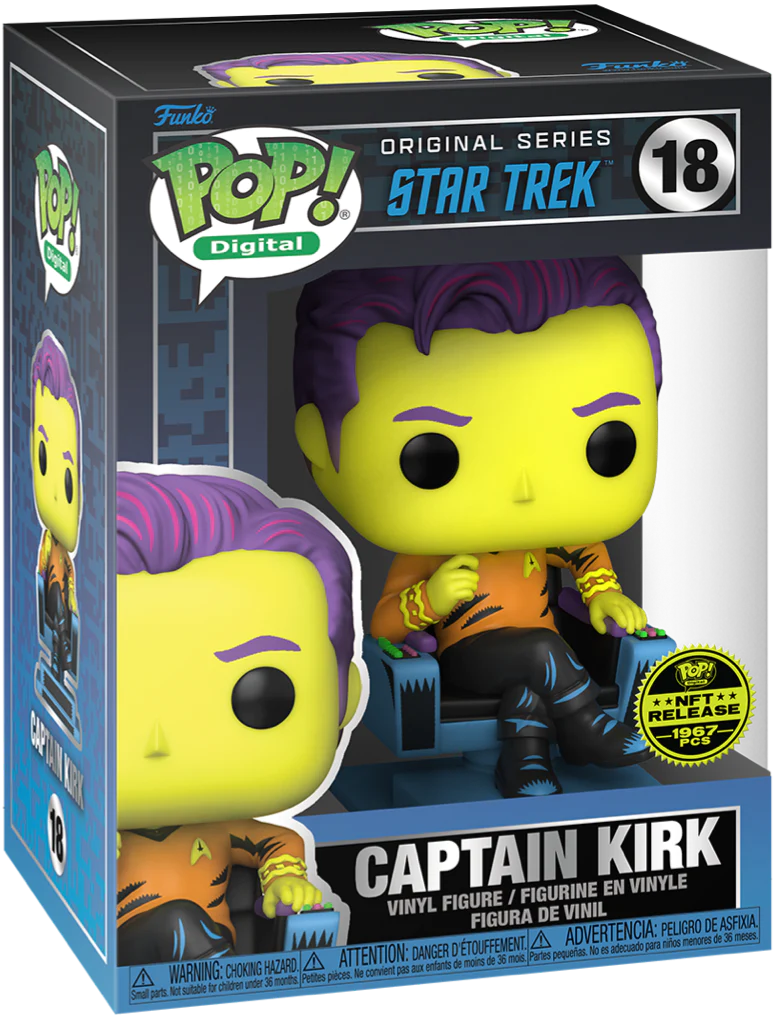 Star Trek Captain Kirk Blacklight NFT Exclusive Funko Pop! #18 (1967 PCS)