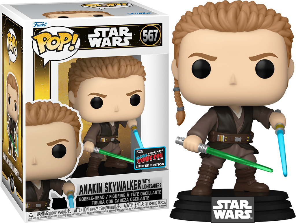 Star Wars Anakin Skywalker with Lightsabers NYCC (Official Sticker) Exclusive Funko Pop! #567