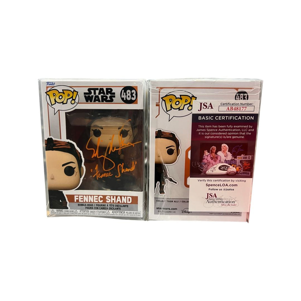 Star Wars Fennec Shand Ming-Na Wen Autographed Funko Pop! #483 w/ Protector and JSA Authentication Funko 