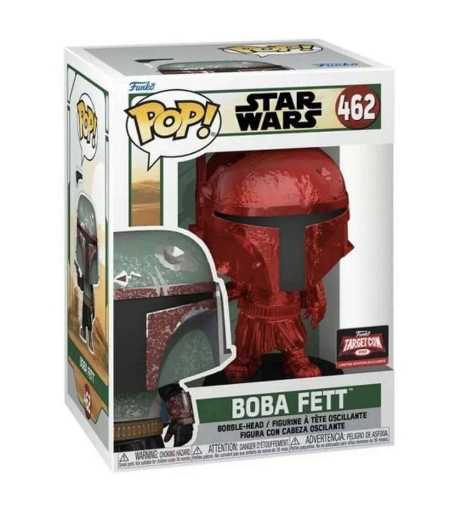 Star Wars The Book of Boba Fett Boba Fett Red Chrome Exclusive Funko Pop! #462