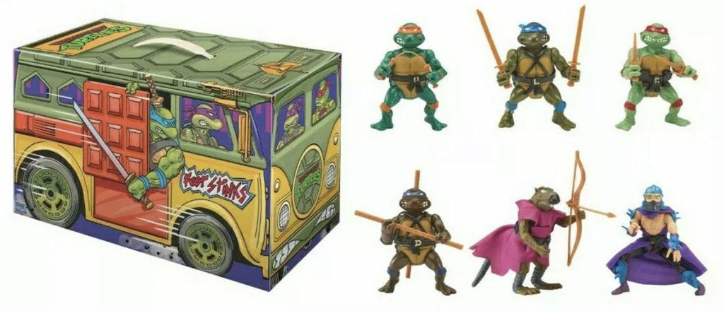 Teenage Mutant Ninja Turtles (TMNT) Retro Classic Action Figure 6-Pack Turtle Van Case PX Exclusive (Limited to 5,000 pcs) Action Figure playmates 