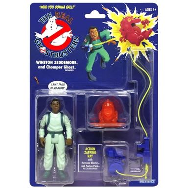 The Real Ghostbusters Kenner Classics Winston Zedmore and Chomper Ghost Action Figure (New Card) Action Figure Hasbro 