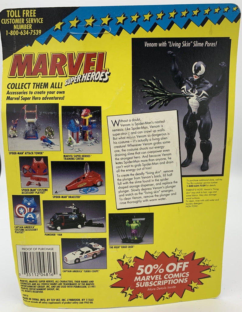 ToyBiz Marvel SuperHeroes Venom with Living Skin Slime Pores Vintage Action Figure Action Figure ToyBiz 