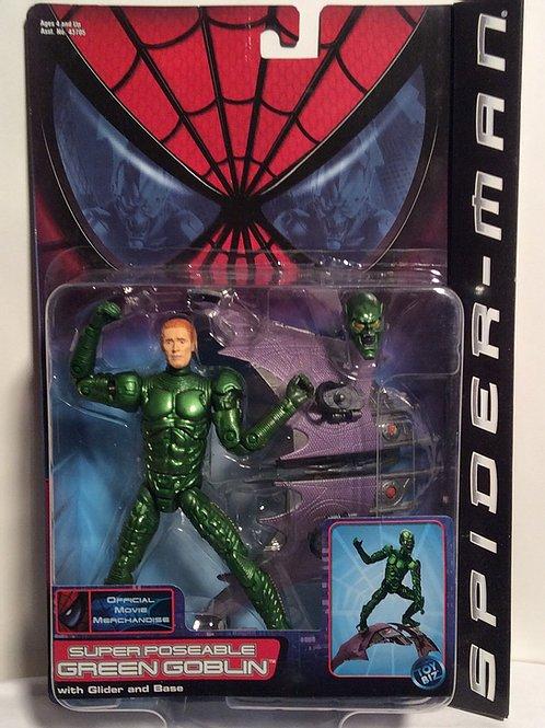 ToyBiz Spider-man Super Poseable Green Goblin with Glider and Base