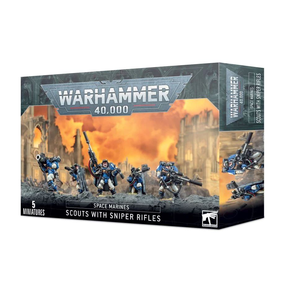 Warhammer 40K: Space Marines Scouts with Sniper Rifles