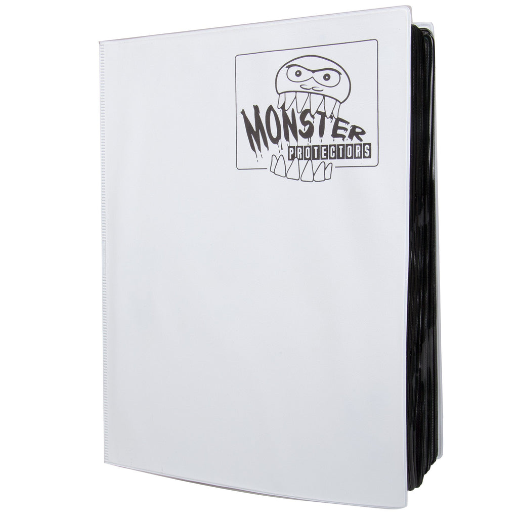 White Mega Monster Hard Cover 9 Pocket Binder