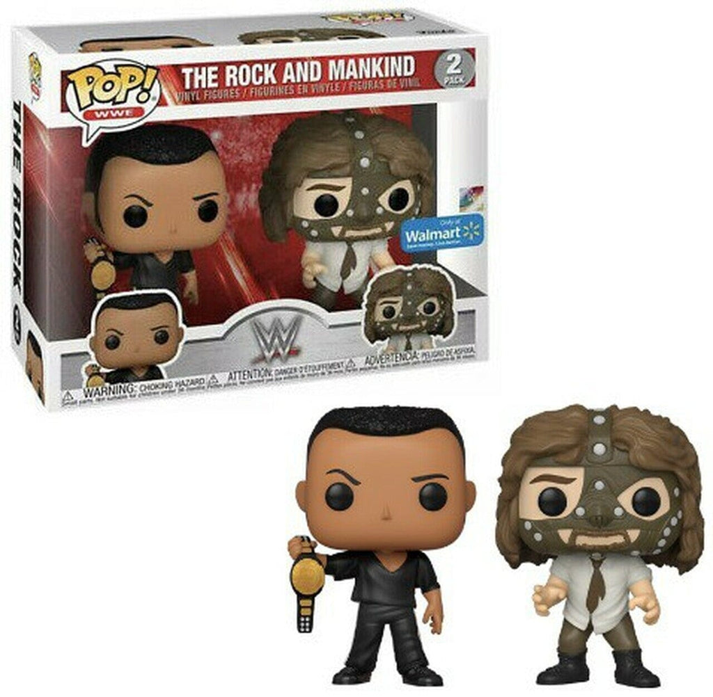 WWE The Rock and Mankind (Rock Sock Connection) Two Pack Exclusive Funko Pop!